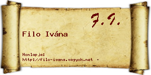 Filo Ivána névjegykártya
